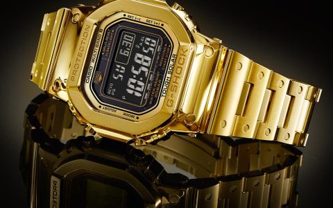 卡西欧G-Shock G-D5000-9JR实心18ct黄金款石英电子表