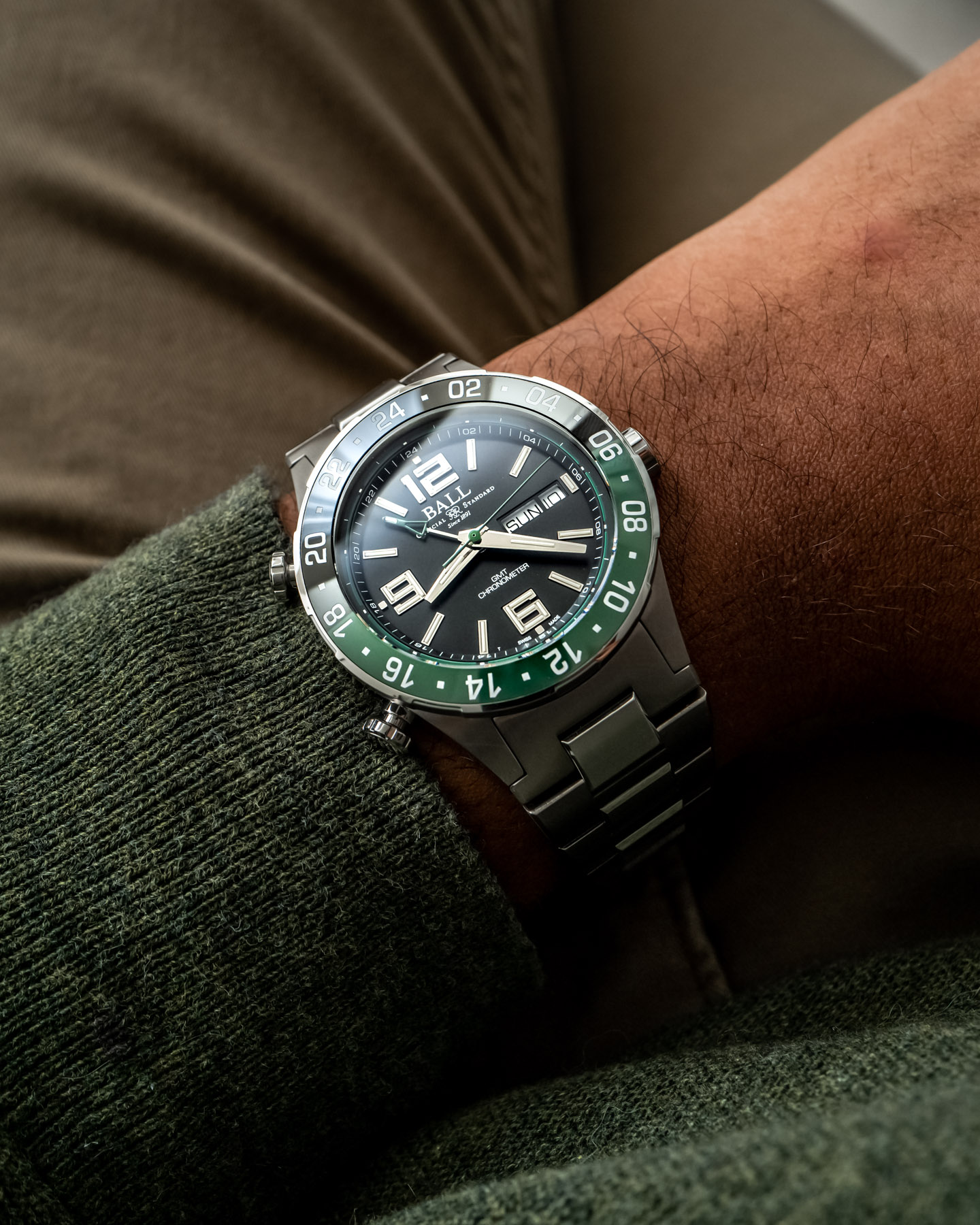 Ball黑绿双色陶瓷表圈GMT腕表推荐-Marine GMT