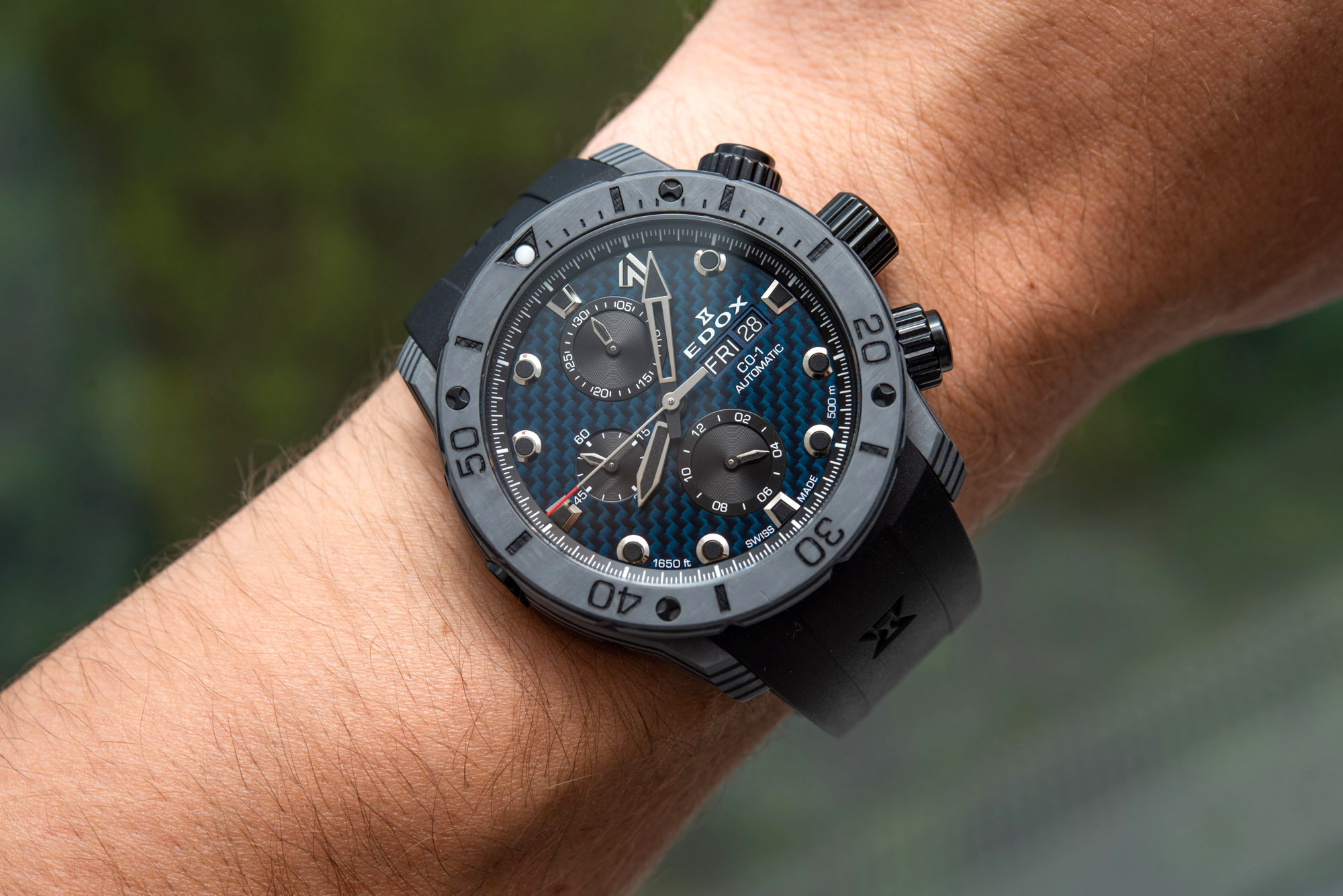 Edox CO-1碳纖維材質表殼計時碼表