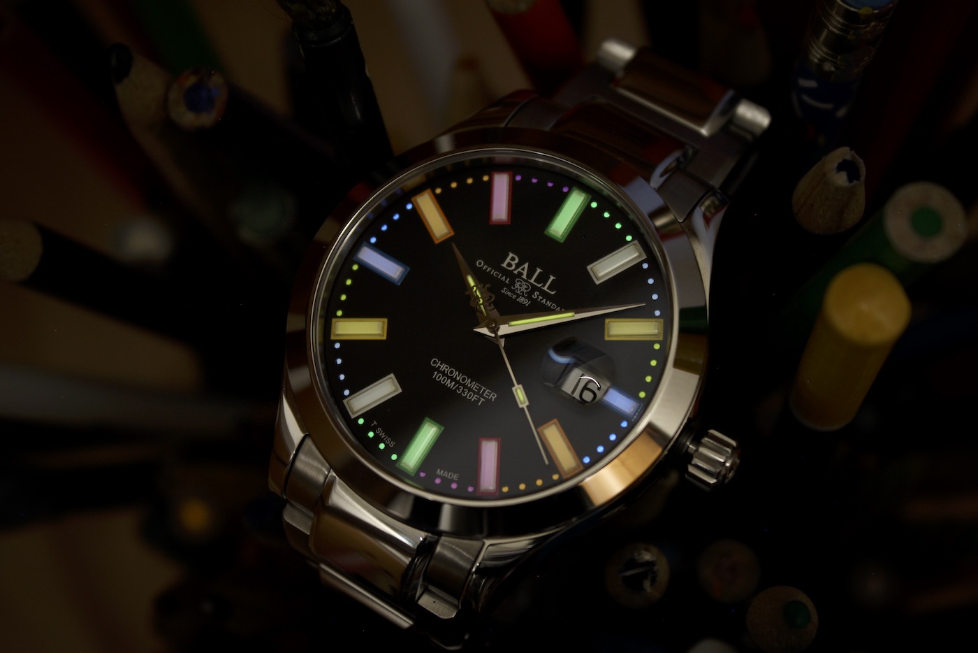 波尔BALL Watch NM2028C-S29C-BK彩色氚管夜光盘面设计