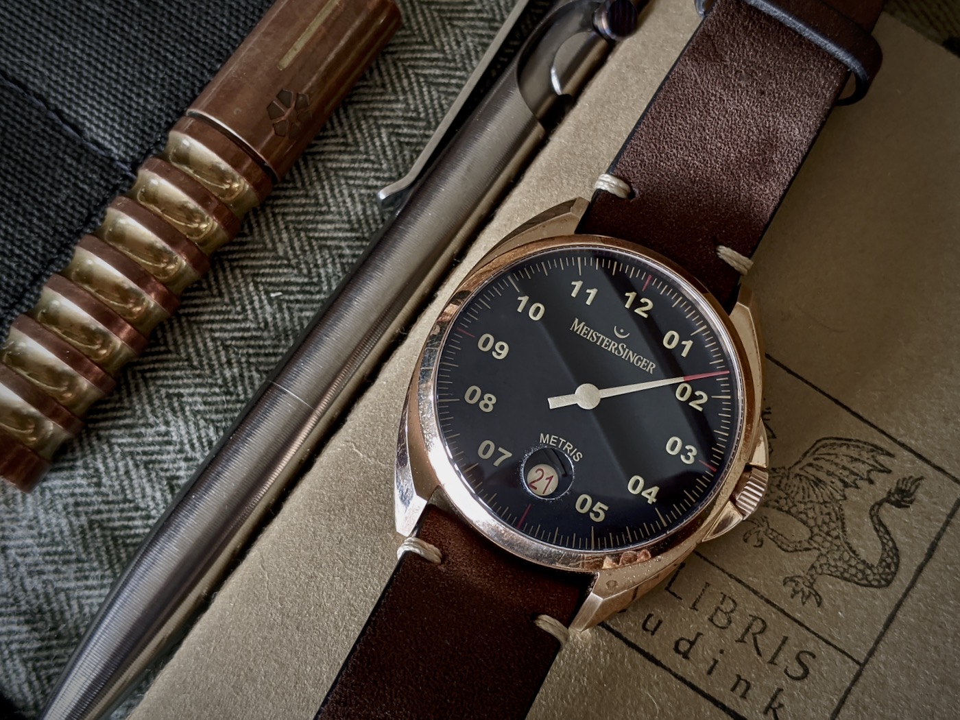 复古风青铜腕表MeisterSinger Metris细节评测