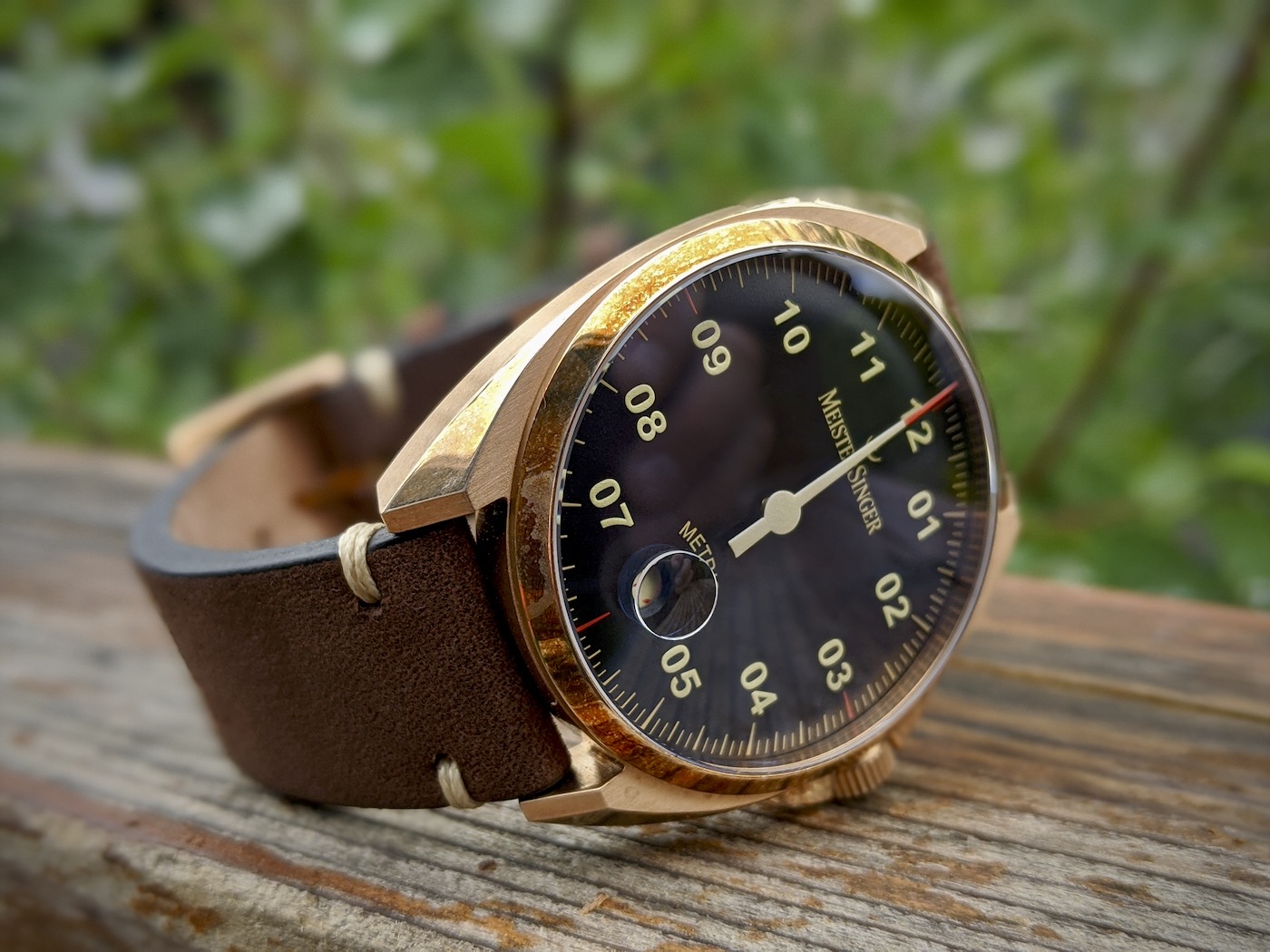 复古风青铜腕表MeisterSinger Metris细节评测
