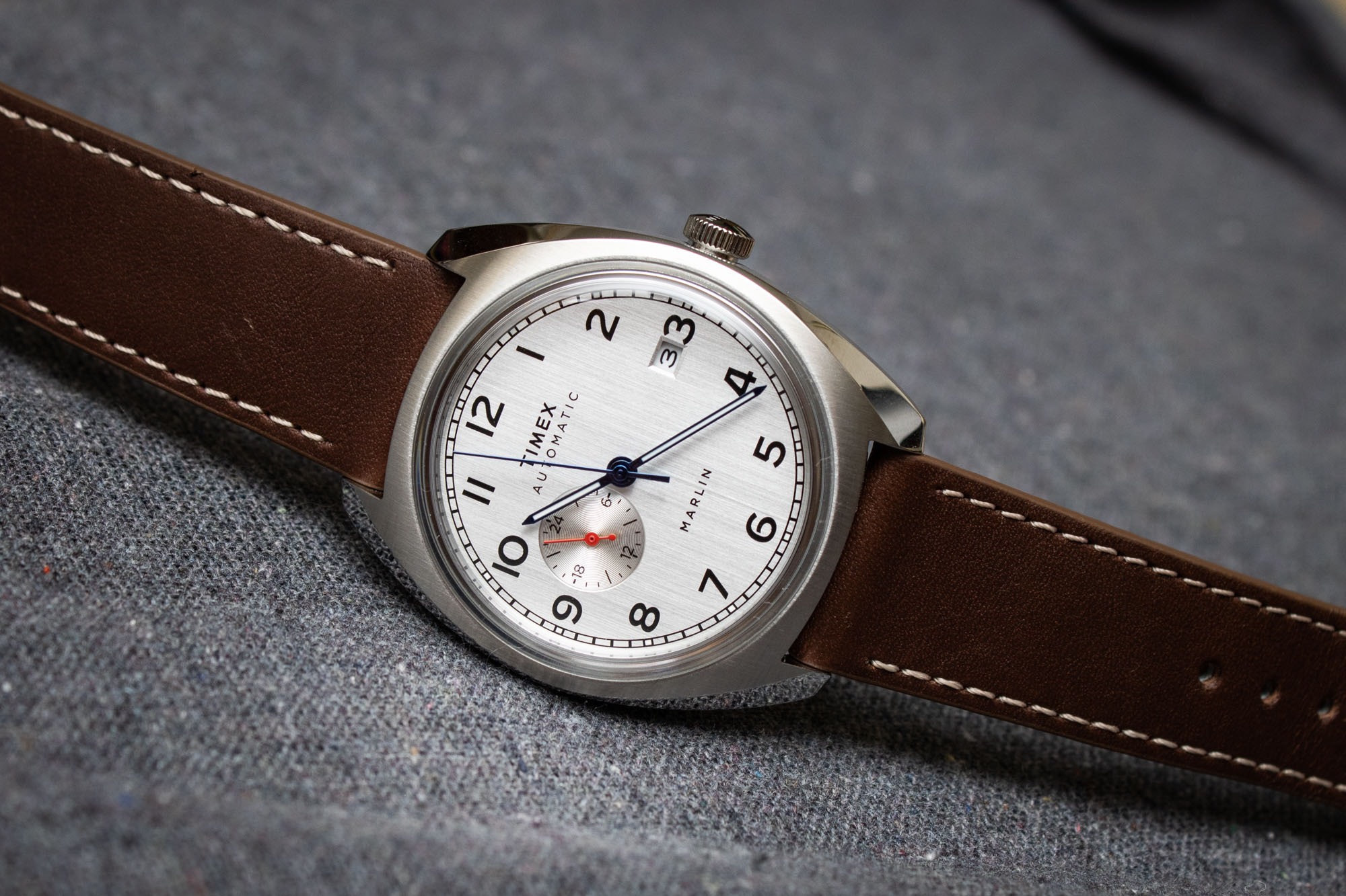 天美时MARLIN系列男士自动小表盘手表-复古风格腕表推荐