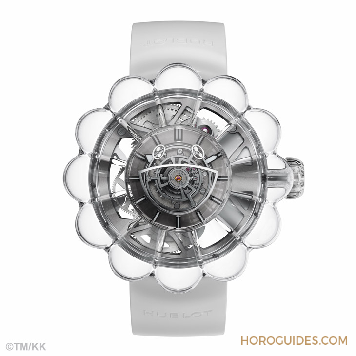12办花型透明蓝宝石表壳！村上隆微笑小花仙气爆棚了｜Hublot MP-15村上隆蓝宝石陀飞轮腕表-复刻表