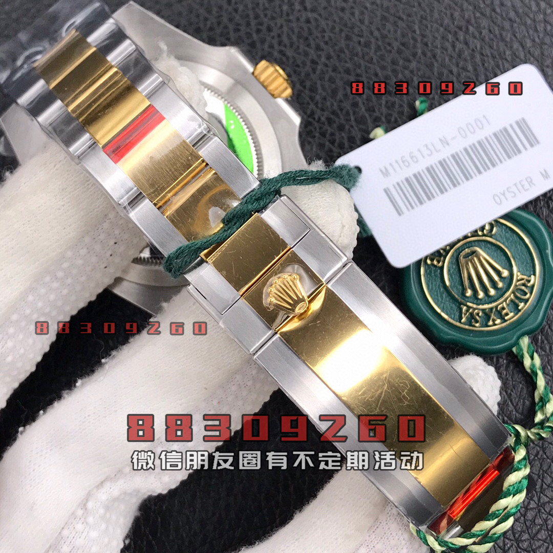VS厂劳力士间金蓝水鬼3235机芯最大亮点表带侧面不漏细节到位