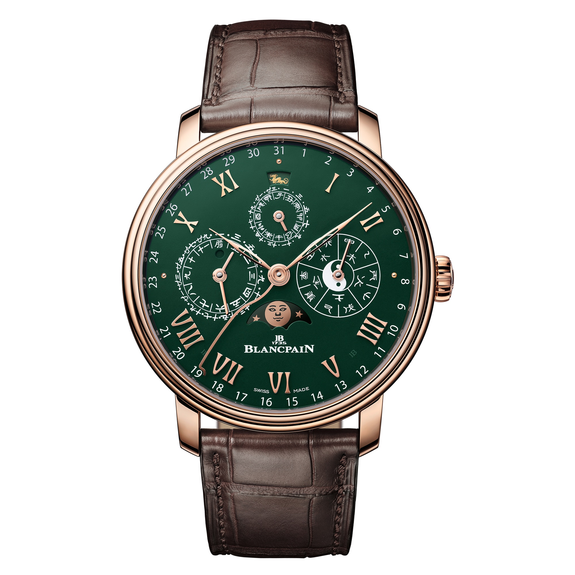 『新表』Blancpain 推出 Villeret Traditional Chinese Calendar 中华年历「祥龙」限量腕表：绿色珐琅表盘