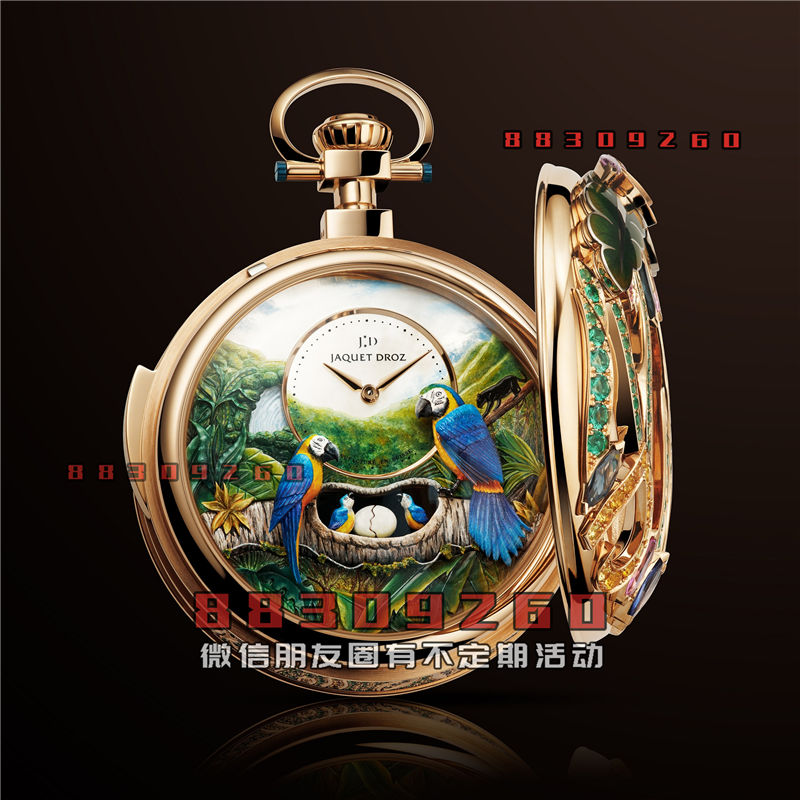 Jaquet Droz 推出 Pocket Watch Automaton Parrot Repeater 自动玩偶三问怀表：雨林鹦鹉