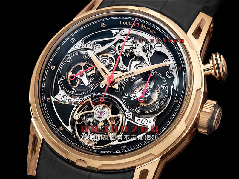 独立表厂 Louis Moinet 推出的飞行陀飞轮计时码表