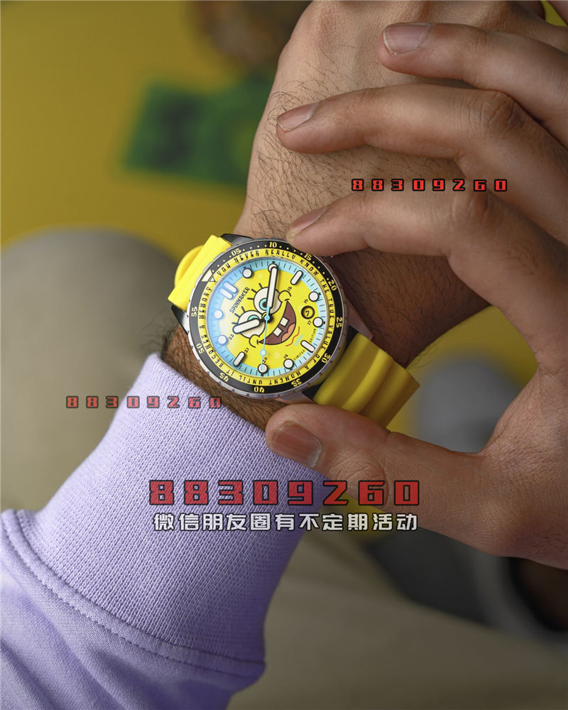 Spinnaker Hass Automatic 第 25 款“海绵宝宝”限量版潜水表，潜入比基尼底部