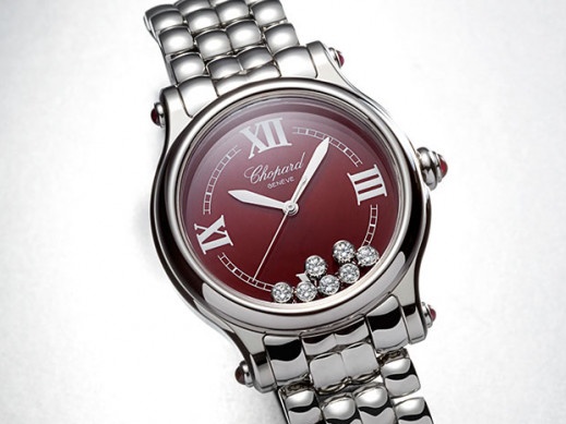 Chopard 推出 Happy Sport 勃艮第红表盘铂金腕表