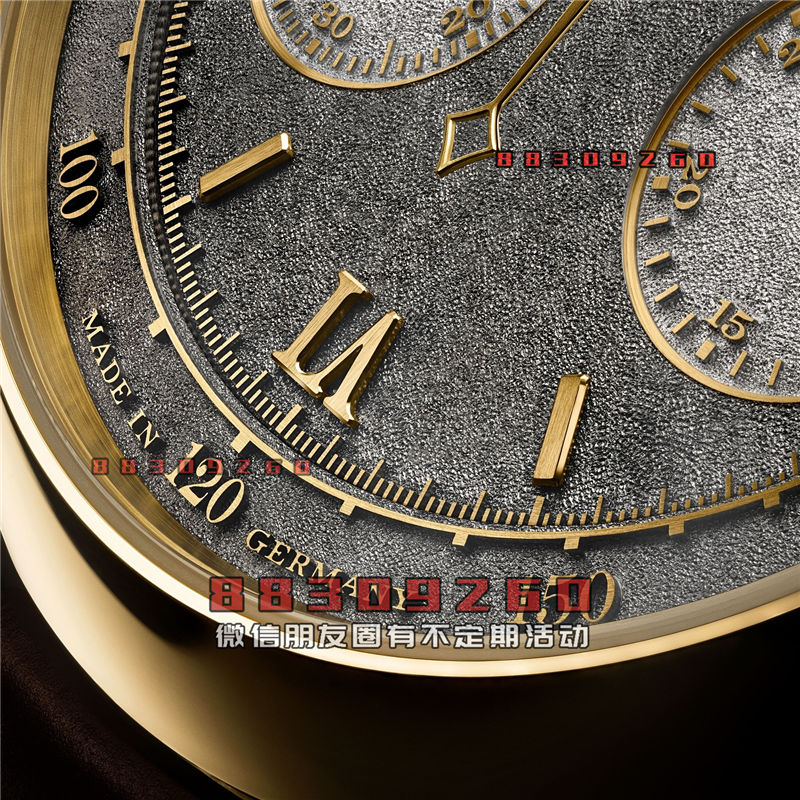 A. Lange & Söhne 推出限量版大日历计时码表：黄金表壳+錾刻表盘