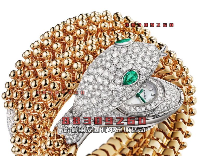 BVLGARI 推出3枚 Serpenti Pallini 高级珠宝腕表：金珠灵蛇